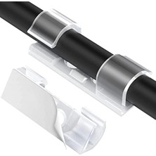 Daisy Home Kablo Sabitleyici Klipsler Kablo Düzenleyici Duvar Cam Kablo Tutucu Yapışkanlı Klips 40 Adet, Şeffaf