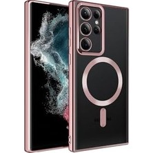 Daisy Home Galaxy S22 Ultra Uyumlu Uyumlu Şarj Özellikli Setro Silikon-Rose