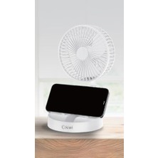 Daisy Home KFAN-7608 Şarjlı Beyaz Katlanılabilir Mini Fan Masa Üstü Vantilatörü USB Soğutucu Sessiz El Fanı