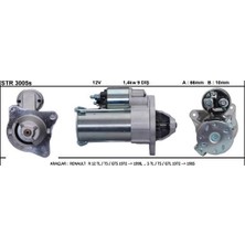 Marş Motoru 12V 1,4kw 9 Diş Renault 12 Tl Ts Gts 1,3 1,4 / R12 Toros 1,4 1972-1998 7700349591 STR3005 Reg