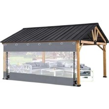 Daisy Home Pamukkale Branda Su Geçirmez Pvc Şeffaf Branda, Kış Bahçesi Fermuarlı Kapama, Gri, 500 x 270 cm