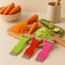 Daisy Home Çok Amaçlı Renkli Sebze Soyucu ve Julienne Rende – Paslanmaz Çelik Bıçaklı, Ergonomik Tasarım, Patates Havuç Kabak Için Pratik Mutfak Aleti