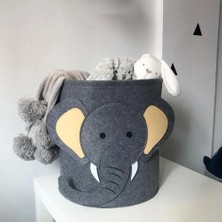 Daisy Home Çamaşır Sepeti Sevimli Fil Oyuncak Sepeti Keçe Sepet Çocuk Odası Düzenleyici