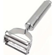 Daisy Home Promosyonca Metal Saplı Paslanmaz Çelik Çift Taraflı Soyacak Sebze ve Meyve Soyucu Pratik Soyacak
