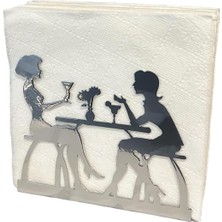 Daisy Home Sohbet Temalı Gümüş Metal Peçetelik