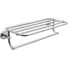 Daisy Home DN0794BN Iso 24-Inch Wide Bathroom -Style Shelf With Towel Bar, Brushed Nickel