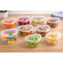 Daisy Home Şeffaf Plastik Saklama Kabı, Kilitli Kapaklı, Kalp Şekilli, Meyve, Sebze ve Atıştırmalık Için (10)