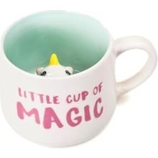 Daisy Home Mukko Home Little Cup Of Magic Unicorn Biblolu Porselen Kupa – 350 Ml, Sevimli ve Sürprizli Tasarım,mavi