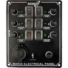 Remkay Tekne & Karavan 6lı Çakmaklı Switch Sigorta Paneli