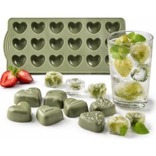 Evolis Kitchen 1 Adet Isıya Dayanıklı Silikon 18'li Kalp Şeklinde Buz Çikolata Kalıbı 1' Li Kalp Şeklinde Silikon Buz Kalıbı