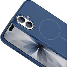 Daisy Home 17 Için Kılıf Magsafe Uyumlu Şarj Özellikli Metal Kamera Çerçeveli Edi Silikon Kapak (Lacivert)