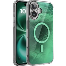 Daisy Home 16 Plus Için Shinemag Serisi Magsafe ile Uyumlu Göz Alıcı ve Şık Arka Tasarım Yüksek Kalite Materyal Premium Hybrid Kılıf Kapak (Yeşil, 16 Plus)
