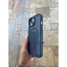 Daisy Home 15 Uyumlu Uyumlu Kılıf + Lens Koruyucu Standlı Kenarı Renkli Silikon Arkası Sararmaz Şeffaf