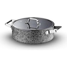 Daisy Home Brioni Stone-Age Çizilmez Yanmaz Yapışmaz 26 cm Basık Tencere