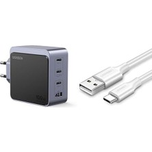 Daisy Home Nexode Air Şarj Seti: 100W 4-Port Adaptör ve 2m Beyaz Usb-C Kablo