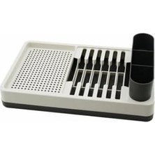 Daisy Home Tezgah Üstü Bulaşıklık Seti, Gri, Tabak ve Kaşık Organizeri, 26X42X12 cm