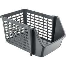 Daisy Home Eynel 5 Adet Çok Amaçlı Katlı Geçmeli Organizer, Pratik Dolap Içi Lavabo Altı Evye-Tezgah Üstü Buzdolabı Mutfak Banyo Çamaşır Makinesi Ev Düzenleyici Plastik Sepet (5 Adet - Antrasit)