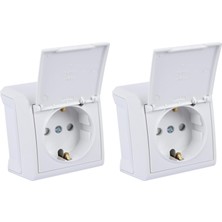 Daisy Home Beyaz Kapaklı Topraklı Priz Çarpma Karşıtı (2 Paketi)