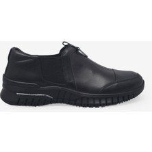 Kanuga Kadın Yazlık Streçli Comfort Deri Ayakkabı Siyah EVD2888