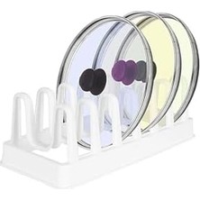 Daisy Home Orret Home Plastik 6 Bölmeli Tencere Kapağı ve Tabak Düzenleyici Organizer, Dolap Içi ve Tezgah Üstü Kapak Organizeri, Mutfakta Düzen Sağlayan Çok Yönlü Depolama Çözümü