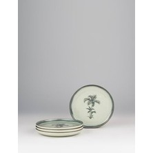 Daisy Home Kütahya Porselen Palmiye 4 Parça 21 cm Pasta Tabağı 80795