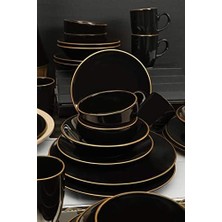 Daisy Home Keramika Ege Siyah Gold Yemek Takımı 30 Parça 6 Kişilik