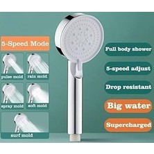 Daisy Home Yapı Sürgülü Duş Seti 5 Kademeli Duş Başlığı Seti Garantili Düşmeye Dayanıklı, Su Tasarruflu, Kireç Önleyici Sistem, Duş Başlığı, Krom