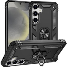 Daisy Home Galaxy S25 Plus ile Uyumlu Kılıf Yüzüklü Zırh Tank Vega Siyah