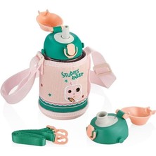 Daisy Home Uzspace 2041 700ML Kılıflı Iki Ayrı Kapaklı Pipetli/pipetsiz Taşıma Askılı Tritan Çocuk Su Matarası 6955482320433