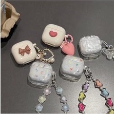 Daisy Home Caseonn Kılıf Figürlü 3D Taşlı Parlak Fiyonk Bej - Gri Freebuds Se 2 ile Uyumlu