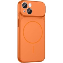 Daisy Home 14 ile Uyumlu Kılıf Şarj Özellikli Kamera Lensli 1.8mm Ince Sert Formen Kapak Turuncu