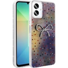Daisy Home Galaxy A06 ile Uyumlu Kılıf Kamera Korumalı Fiyonk Kalp Figürlü Ponti Kapak Lila
