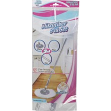 PremiumPort Pratik ve Hafif Mikrofiber 3’lü Mop Seti, Temizlikte Kolaylık Sağlar