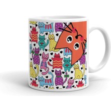 Daisy Home Kedi Desenli Ithal Kupa Bardak