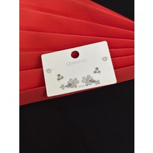 Melisa Takı & Aksesuar 316L Çelik Jewelry Gümüş Renk 6lı Set Zirkon Taşlı Küpe
