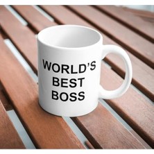 Daisy Home World's Best Boss Baskılı Kupa Bardak Hediyelik Çay Kahve Kupası Coffee Mug