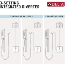 Daisy Home Delta Faucet T24859-CZ Monitör 14 Serisi Vana 3 Ayar Entegre Duş Trimi, Yönlendiricili Şampanya Bronz