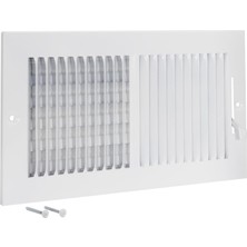 Daisy Home 12 x 6 Inç (Boşluk Açılışı) Duvar Veya Tavan Için Beyaz Havalandırma Kapağı, Iki Yönlü Havalandırma Kaydı, 13-3/4 Inç x 7-3/4 Inç (Genel Boyutlar), Katı Çelik Hvac Kapak, 61612