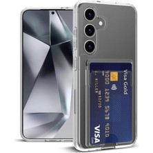 Daisy Home - Galaxy A17 ile Uyumlu Kılıf Arkası Şeffaf Kartlık Bölmeli Cüzdanlı Kartvizitli Yumuşak Silikon Kapak