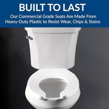 Daisy Home 1955SSCT 000 Ticari Ağır Hizmet Tipi Açık Ön Klozet Kapağı, Kapaksız Geri Çağrıları Asla Gevşetmez ve Azaltmaz, Uzatılmış, Plastik, Beyaz