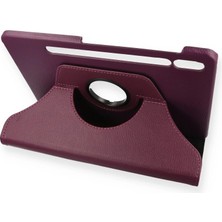 İlk El Grup Samsung Galaxy T860 Tab S6 10.5 Kılıf 360 Tablet Deri Kılıf - Mürdüm