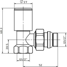 Daisy Home Radyatör Havlupan Vanası Köşe Tip 1/2'' Krom KVN101