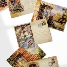 Henno Mini Boy (10X7 Cm) 6’lı Vintage Pencere Temalı Nostalji Kartpostal Seti | Mini Boy, Postcard