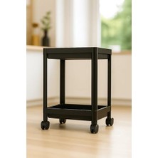 Daisy Home Sas Haus Flex Elite Pro 2 Katlı Siyah Tekerlekli Çok Amaçlı Banyo & Mutfak Düzenleyici Raf – Evye Altı Deterj Siyah 40 x 35