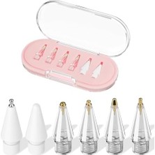 Daisy Home Pencil Yedek Kalem Ucu – 1. ve 2. Nesil, Pro, Usb-C Uyumlu, Şeffaf Saklama Kutulu Set (6'lı) (Pembe)