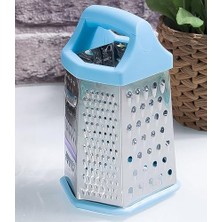 Daisy Home Promosyonca 6 Yüzeyli Mutfak Rendesi, Tutacaklı, Altıgen (Mavi)