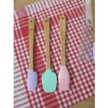 Daisy Home Qullex 3'lü Spatula Seti,ahşap Saplı Silikon Spatula Seti