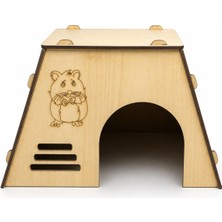 Papağanhane Ahşap Gine Pig Evi Tavşan Hamster Yuvası Kemirgen Kulübe Doğal Ahşap Barınak Krem