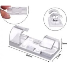 Daisy Home 20’li Yapışkanlı Kablo Sabitleyici Klips, Şeffaf Kendinden Yapışkanlı Kablo Tutucu, Masa Duvar Kablo Düzenleyici, Kablo Klipsi