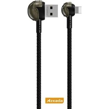 Daisy Home Azeada 3A 20W Lightning ile Uyumlu PD-B42I Yan Girişli Örgülü Data Kablosu (Şık Demir Saklama Kutu Hediyesiyle)